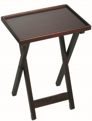 TABLETTES D'APPOINT ACAJOU - LOT DE 2
