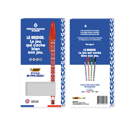COFFRET DE 4 STYLOS BIC CRYSTAL FFB