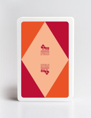 CARTES A JOUER MODÈLE COMPETITIONS ORANGES - DESIGN FRANÇAIS